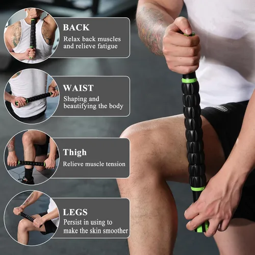Vista 2 de Xokocli Rodillo muscular para masaje de tejido profundo, rodillo de celulitis, Fascia Blaster, masajeador de drenaje linfático para dolor muscular