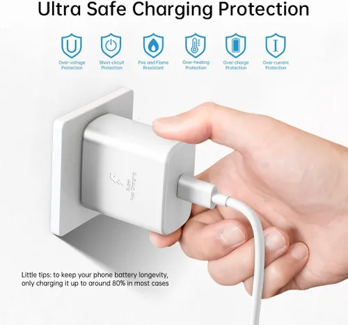 Vista 7 de Para 45 W Samsung Cargador Super Rápido USB Tipo C Bloque PD PPS para Samsung Galaxy S26 S25 S24 S23 S22 Ultra Cargador Plus S20 Tab S8 Plus A53 A52