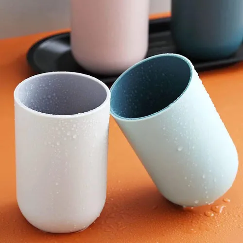 Vista 3 de Juego de 2 vasos irrompibles reutilizables para cepillos de dientes, vasos de plástico para cepillos de dientes, 10.1 fl oz/10.5 onzas, aptos