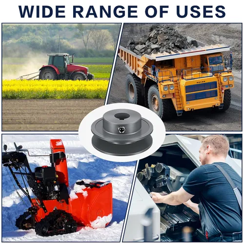 Vista 7 de Polea de correa mecánica de banda de ranura simple/doble, polea de banda perforada a tamaño, sección de hierro fundido (ranura única, AK25-5/8)