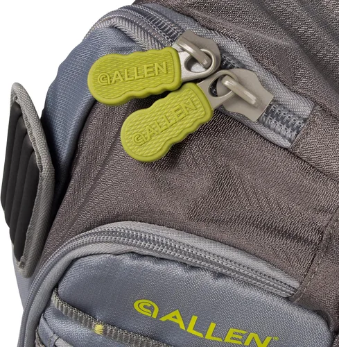 Vista 15 de Allen Company Cedar Creek Fly Fishing Sling Pack - Fits up to 4 Tackle/Fly Boxes and Other Accessories - Gray/Lime and Olive Green