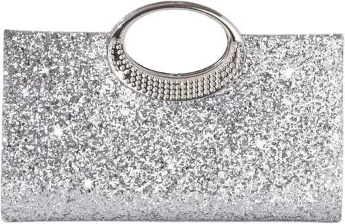 Vista 7 de Bolso de mano brillante 2026 para mujer, elegante y único, bolso de noche de poliéster