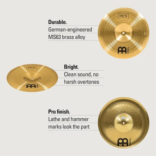 Vista 6 de Meinl Platillo China de 14" – Latón con acabado tradicional HCS para batería, fabricado en Alemania (HCS14CH)