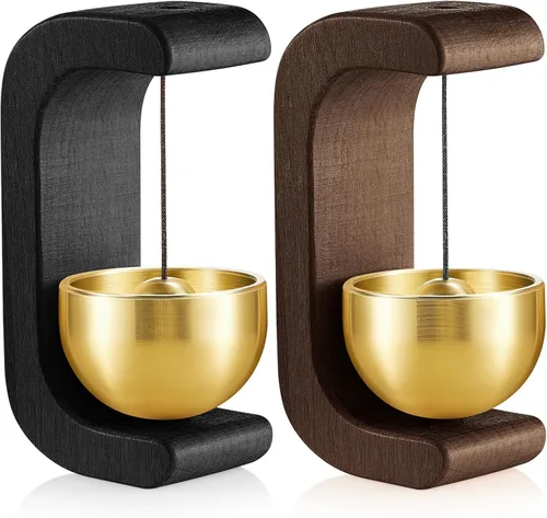 Vista 15 de Zonon Campana magnética de madera para decoración de timbre de viento para apertura de puerta, forma de C para regalo de inauguración de la casa