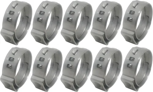 OCS Parts Oetiker - Abrazaderas de oreja serie 167, acero inoxidable 304, tamaño de 0.638 in, paquete de 10, dimensión de la banda 0.276 x 0.024 in