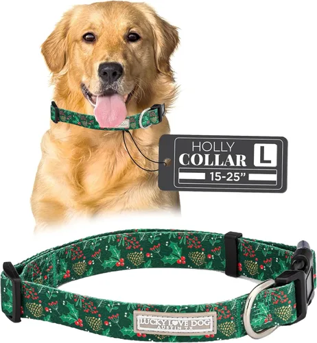 Vista 60 de Lucky Love Dog - Collar de perro ajustable con hebilla de fácil clic para pequeños a grandes, duradero y cómodo para perros machos y hembras, collar