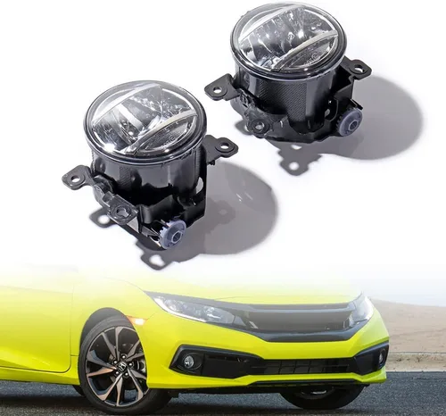 Vista 2 de Par de luces antiniebla para conducción izquierda y derecha, compatible con Honda compatible con Honda compatible con OE 19622500 33900TEYY01