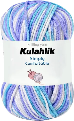 Vista 93 de Hilo acrílico de 1.76 oz (1 x 1.76 oz) para tejer y tejer, hilo de hilo degradado colorido, 1 rollo de madejas, hilo acrílico multicolor, perfecto