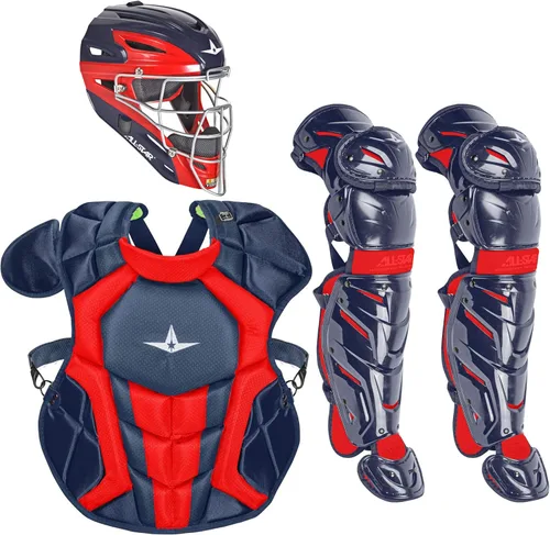 Vista 18 de All-Star Eje S7 de 9 a 16 años – Kit de equipo de captura de béisbol (incluye casco, protector de pecho, protectores de piernas), cumple con NOCSAE