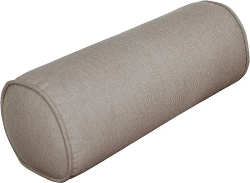 Vista 3 de Juego de 2 almohadas cilíndricas lumbares redondas para interiores y exteriores, 16 x 6 pulgadas, color beige