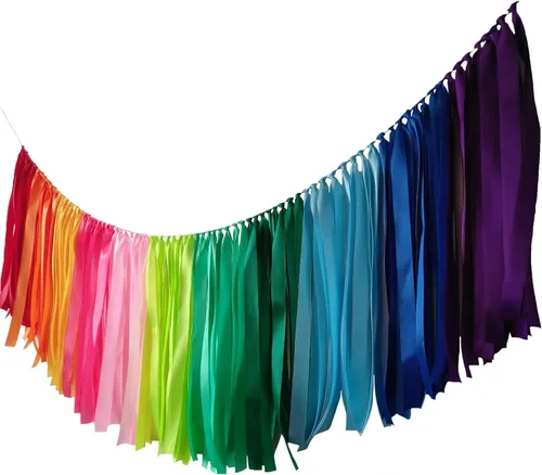 Kingsnow Guirnalda de Cinta Arcoíris Pastel de 40 pulgadas para Baby Shower, Decoración de Fiesta de Cumpleaños, Guardería, Pancarta Arcoíris,