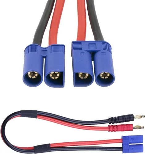 Vista 7 de 2 unids EC5 macho a 0.157 in Banana Plug Bullet macho conector RC batería cable de carga 12AWG 11.8inch para RC helicóptero vehículo juguetes