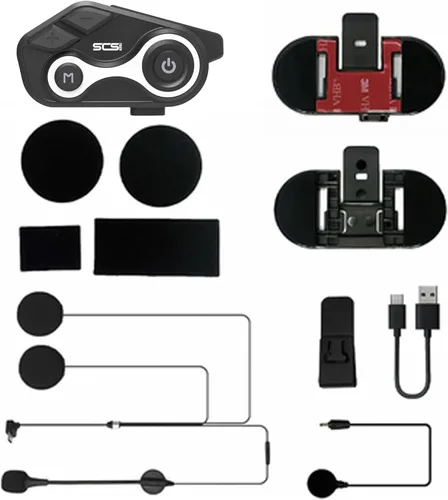 Vista 8 de Auriculares de intercomunicación Bluetooth para casco de motocicleta, 2 conductores de comunicación de 1000 M, IP67 impermeable, llamadas manos