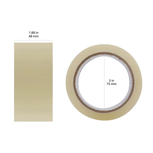 Vista 5 de Yaxa Basics - Rollos de cinta adhesiva para embalaje, 1.88 pulgadas x 72.2 yardas, 1.8 mil de grosor, para envío y mudanza, transparente, paquete