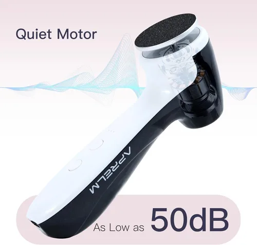 Vista 3 de AprElm-E7 Removedor de callos eléctrico recargable para pies con discos de papel de lija de 120 piezas en 3 tamaños, lima eléctrica para pies