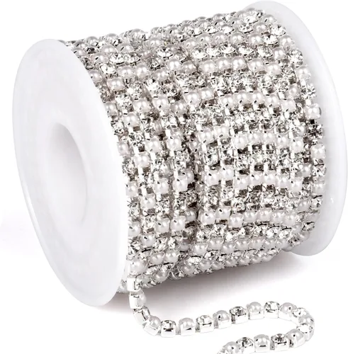 Vista 12 de Cadikez - Cadena de diamantes de imitación de 10 metros (11 yardas), cadena de cierre de diamantes de imitación arcoíris AB, cadena de cristal