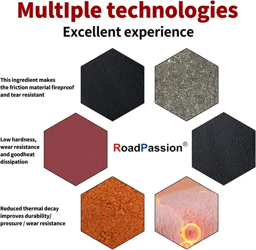 Vista 4 de Road Passion Pastillas de freno delanteras y traseras de repuesto para YAMAHA XVS1100 V-Star Custom Midnight 2007-2008/XVS1100 V-Star