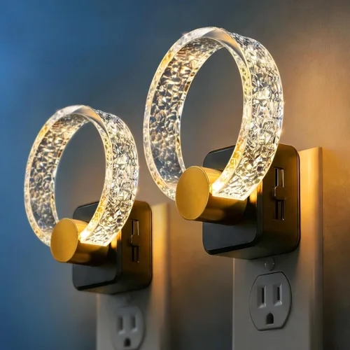 Vista 17 de DORESshop Luces nocturnas LED enchufables a la pared, luz nocturna regulable de 0-100 lúmenes, luz nocturna decorativa de burbujas con sensor
