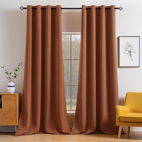 Vista 100 de MIULEE Cortinas para oscurecer la habitación, con aislamiento térmico y bloqueo de luz, juego de 2 paneles de cortina opaca para ventana, parte