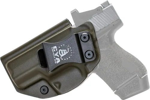 Vista 16 de CYA Supply Co. Funda para llevar armas dentro del cinturón, lista para ópticos (verde OD) IWB, para llevar armas ocultas, dentro de la cintura