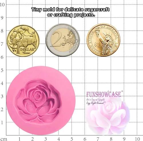 Vista 3 de Funshowcase Molde de silicona de fondant rosa para decoración de pasteles Sugarcraft, decoración de cupcakes, arcilla polimérica, fabricación