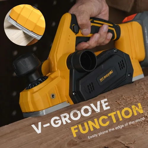 Vista 4 de Cepilladora manual inalámbrica de 16000 rpm compatible con batería Dewalt de 20 V MAX (solo herramienta), motor sin escobillas, cepilladora