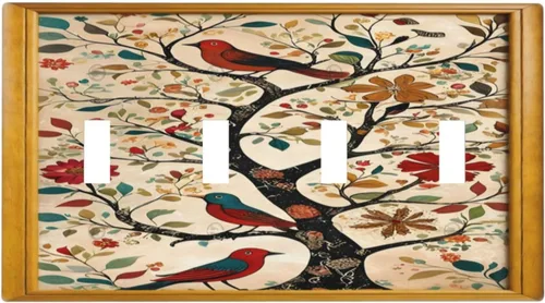 Vista 76 de Cubiertas Decorativas de Arte para Interruptores de Luz de Hojas de Otoño Placa de Pared de Palanca Individual Cubierta Decorativa para Interruptor