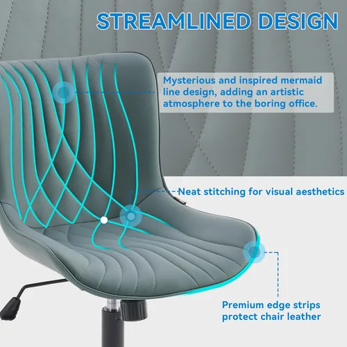 Vista 87 de YOUNIKE Silla de oficina, silla de escritorio sin brazos con ruedas, sillas giratorias ajustables para computadora de oficina en casa, silla