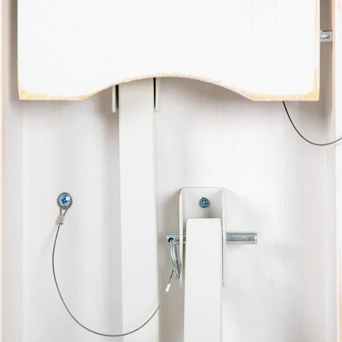 Vista 5 de Flash Furniture HERCULES Series - Banco de granja plegable de pino blanco macizo rústico antiguo de 8 x 12 pulgadas con 3 patas