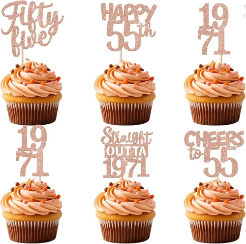Vista 132 de 30 piezas de decoraciones para pastel de cumpleaños número 10, decoraciones de cupcakes negras con brillo, 10 feliz cumple, directo desde 2016, 10