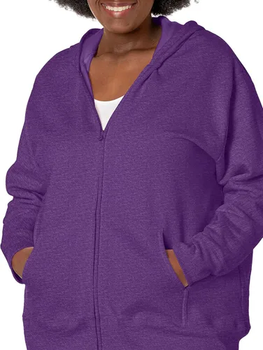 Vista 3 de JUST MY SIZE Women's Plus Size Zip-up Fleece Hoodie, EcoSmart Midweight Hooded Sweatshirt
