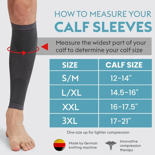 Vista 2 de KEKING Mangas de compresión de pantorrilla para hombres y mujeres, mangas de compresión de piernas, calcetines de compresión sin pies para correr