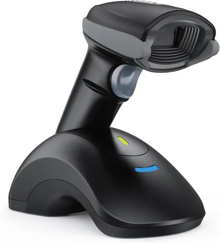 TEEMI Escáner de código de barras Bluetooth con receptor de datos de base de carga USB, lector de código de barras inalámbrico QR 1D 2D para iOS,