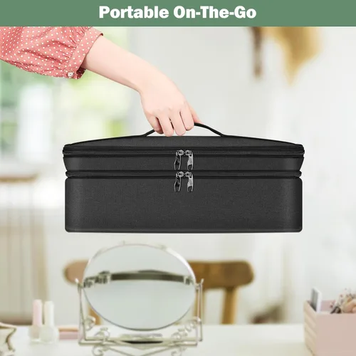 Vista 4 de SITHON Estuche de transporte de viaje de doble capa para Shark FlexStyle/SmoothStyle, bolsa organizadora de almacenamiento resistente al agua