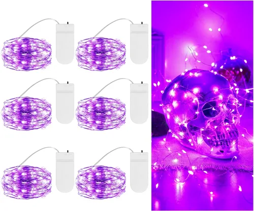 Vista 9 de TingMiao - Juego de luces de hadas multicolores con cadena, luces de hada a pilas, luces de luciérnaga LED, luces de cadena con estrellas, 2.2 m, 20