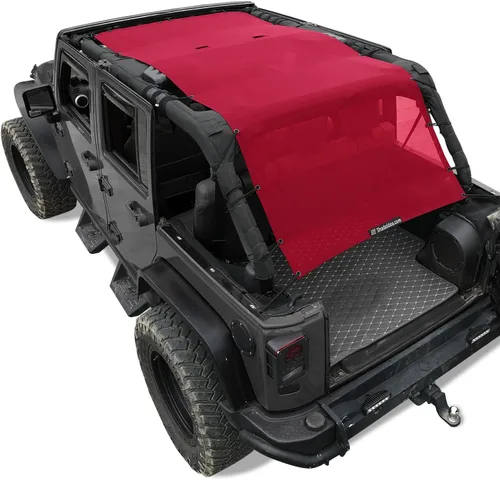 Vista 13 de Shadeidea - Parasol para vehículo Jeep Wrangler JK (2007-2018) de 2 puertas, delantero y trasero, pantalla de malla color negro, cubierta