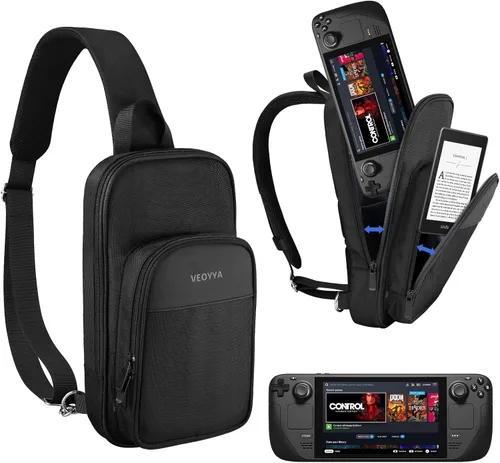 Vista 9 de veoyya Funda de transporte para cubierta de vapor, mochila portátil de viaje para consola de vapor y accesorios