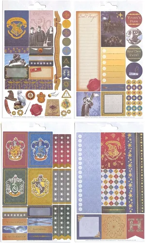 Vista 3 de Paper House Productions Harry Potter - Calcomanías para planificar, tres paquetes de 4 hojas de calcomanías para planificadores, diarios