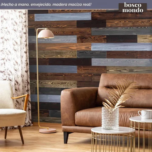 Vista 6 de BoscoMondo Tablones de pared de madera de granero de 5.5 pulgadas de ancho, paneles de madera maciza rústica, decoración de pared decorativa Gris