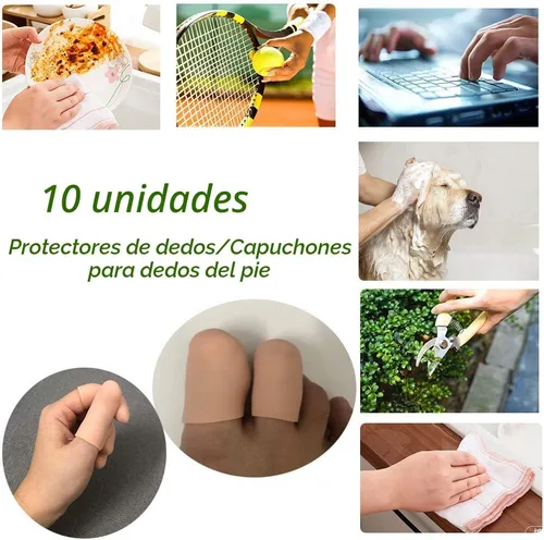Vista 4 de Protectores de dedos de gel para dedos, protectores de silicona para las yemas de los dedos, cañones ideales para dedos en gatillo, artritis