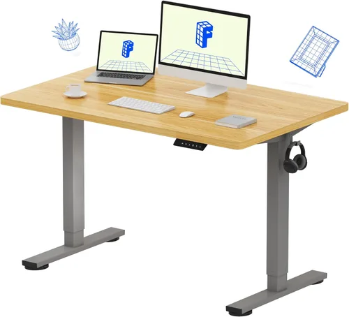Vista 38 de FLEXISPOT EN1 Escritorio eléctrico de pie de una pieza de 48 x 24 pulgadas, altura ajustable, para oficina en casa