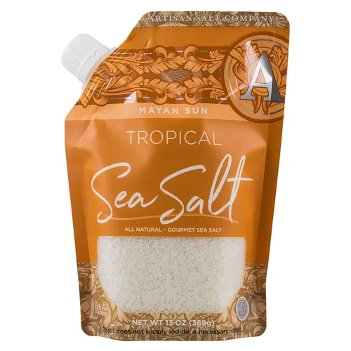 Vista 9 de SaltWorks Ancient Ocean sal rosa del Himalaya, fina, bolsa artesanal con surtidor de vertido; 16 onzas
