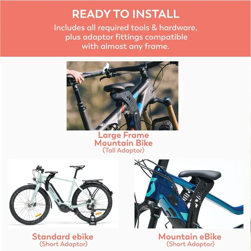 Vista 5 de DO LITTLE Asiento de bicicleta para niños montado en la parte delantera para conducción activa