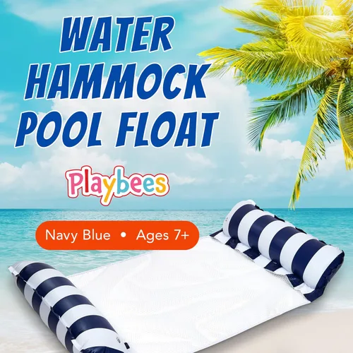 Vista 6 de Hammock Pool Float Blue Multi-Purpose Inflatable Water Pool Floats Fun Pool Float Lounger for Adults and Kids Variation