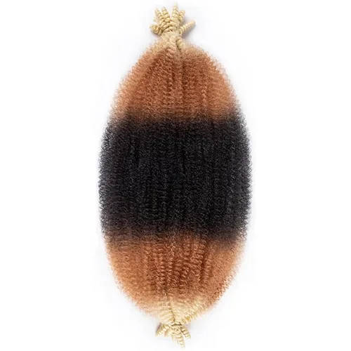 Vista 69 de Cabello afro elástico y trenzado de 30 pulgadas 2 paquetes, cabello preesponjado y trenzado elástico pre-estirado para extensiones de cabello suave