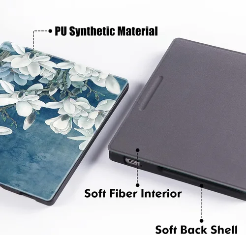 Vista 4 de BOZHUORUI Funda suave para Kindle Oasis (10ª generación, versión 2019 y 9ª generación, versión 2017) – Funda protectora delgada y ligera con apagado