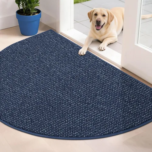 Vista 24 de BEQHAUSE Tapete Atrapa Suciedad para Puerta 17" x 30" Semicírculo Antideslizante Lavable Tapetes de Entrada Alfombras Absorbentes de Bienvenida