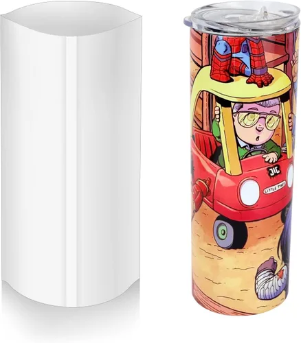 Vista 9 de Papel de sublimación retráctil de 5 x 10 pulgadas, 50 paquetes para vasos rectos de 20 onzas, mangas de película de transferencia de calor sin