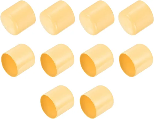 Vista 19 de uxcell 10 tapas de goma de 0.984 in (1 pulgada) de vinilo de identificación redonda tapa tapa de rosca protectores de rosca negro