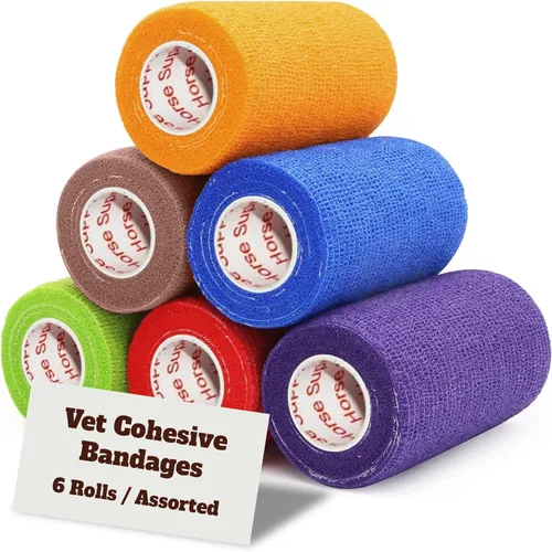 Vista 33 de Cinta adhesiva para veterinarios (negro) (paquete de 2) (4 pulgadas x 15 pies), autoadhesiva, adherente, cohesiva, flexible, autoadhesiva, rollo
